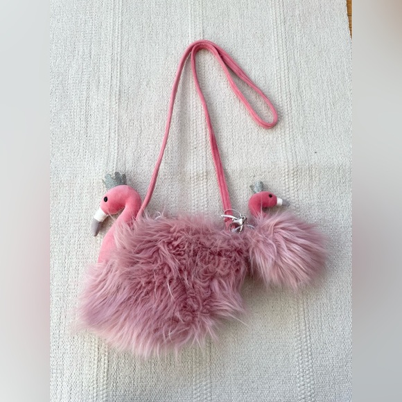 Jellycat Fluffy Fancies Flamingo Crown Kids Plush Purse Bag 7